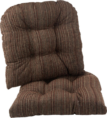 Klear Vu Gripper Overstuffed Universal Non-Slip Dining Chair Cushions, 2 Count for Kitchen Decor, Chenille Chocolate
