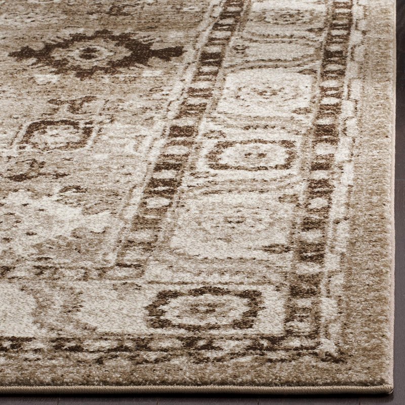 SAFAVIEH Vintage Hamadan Collection Area Rug - 3' Square, Taupe, Traditional Persian Design, Non-Shedding & Easy to Clean, Ideal for Living Room, Bedroom, Dining Space (VTH214T)
