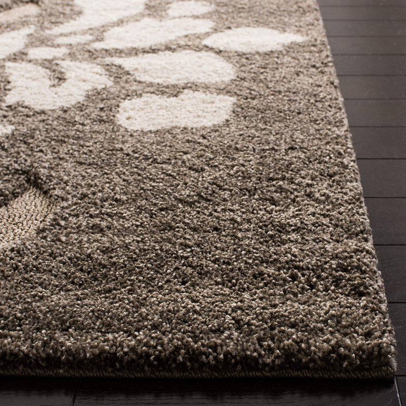 SAFAVIEH Florida Shag Collection Accent Rug - 2'3" x 4', Smoke & Beige, Floral Design, Non-Shedding & Easy Care, 1.2-inch Thick Ideal for High Traffic Areas in Foyer, Living Room, Bedroom (SG464-7913)