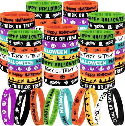 144pcs Moon Boat Halloween Party Favors for Kids Silicone Bracelets Bulk, Trick or Treat Toys, Goodie Bag Stuffers