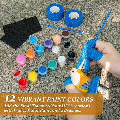 Wood Carving Kit, 37pcs Wood Carving Tools with 12 Color Paint, Wood Whittling Kit with 4pcs Templates & Users Guide for Beginners37Pcs Wood Carving Kit with Storage Bag