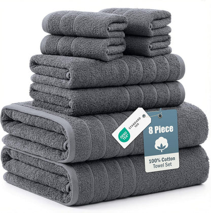 Set 8 2 4 2 Casa Platino Premium Cotton Bath Towel Pcs - Super Soft, Durable & Highly Absorbent - Bath, Washcloths