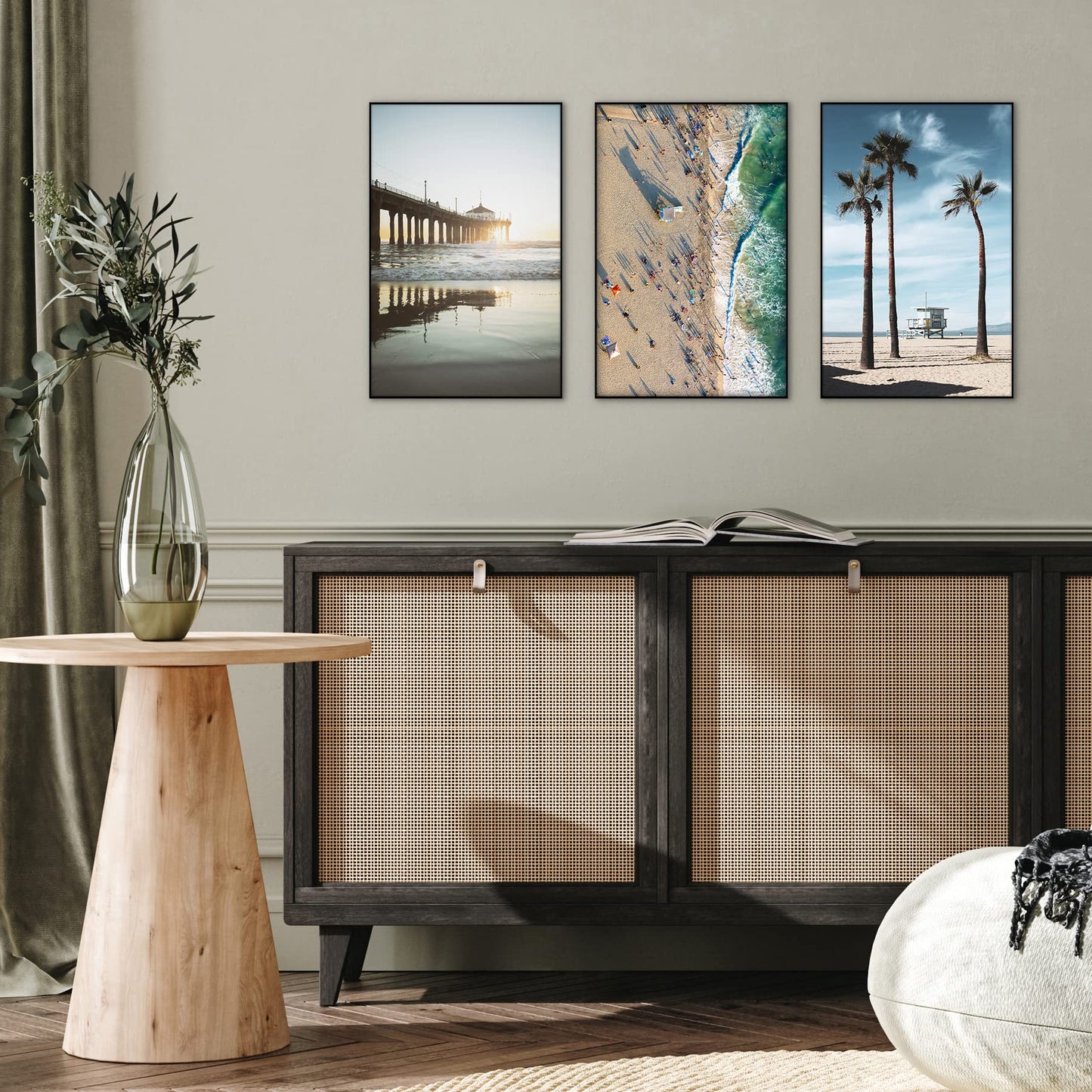 Americanflat Front Loading 11x17 Picture Frame with Shatter-Resistant Glass - Set of 3 - Metropolitan Collection - Photo Frame for Wall Display - Black