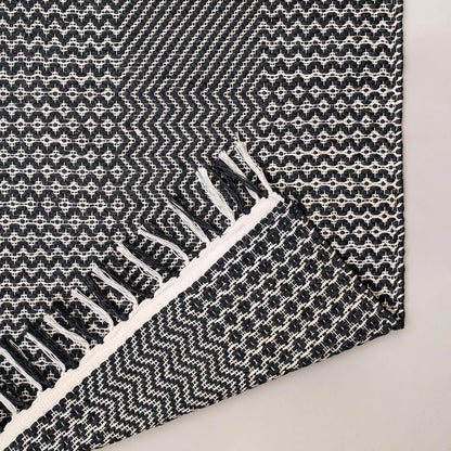 Hand Woven Jute Natural Area Rug 2x3 ft - Wavy Diamond Design for Living Rooms, Kitchen, Bedroom & Dining Decor