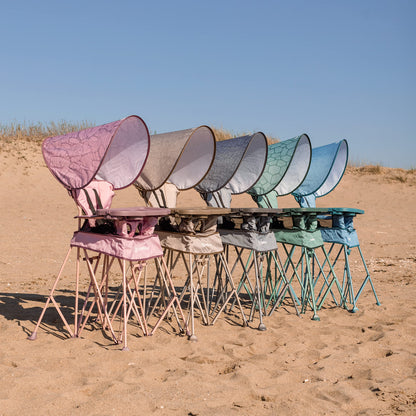 Baby Delight Go with Me Uplift Deluxe Portable High Chair | Travel High Chair | Sun Canopy | Indoor and Outdoor | Blue Wave