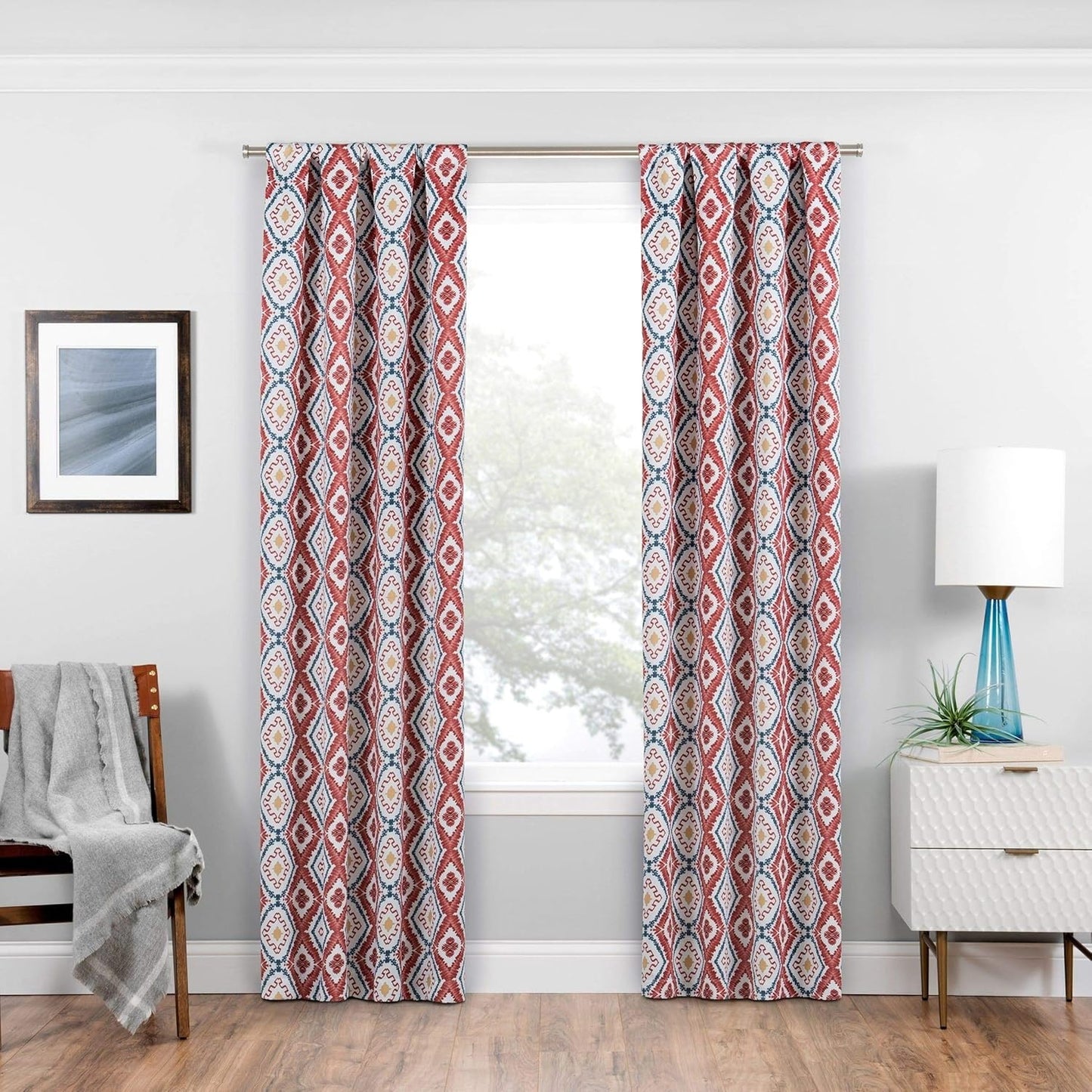 ECLIPSE Morrow Room Darkening Curtains for Bedroom, 37" x 63" Thermal Insulated Light Blocking Single Panel