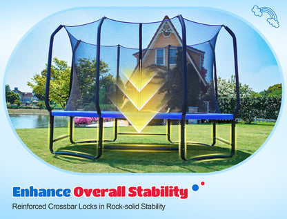ORCC Oval Trampoline for Kids, 10x16FT Outdoor Trampoline with Safety Net - Recreational Gymnastics Trampolin, 1200LBS Capacity, Heavy-Duty Galvanized Steel Frame Yard Trampolines