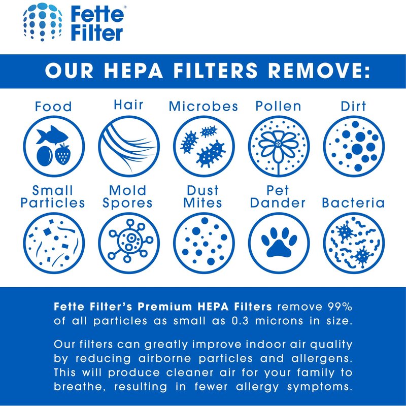 Fette Filter - Vacuum HEPA Filter Compatible with Dirt Devil F1 (F-1) Compare to Part # 3JC0280000, 3-JC0280-000 & 2JC0280000, 2-JC0280-000 (Pack of 3)