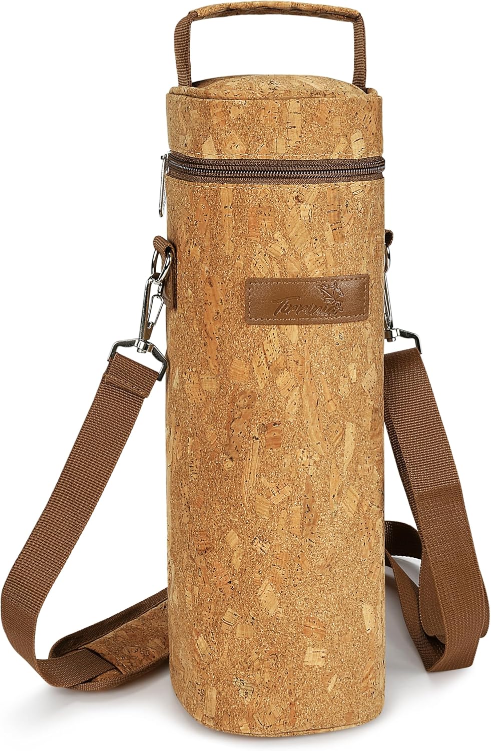 Tirrinia Insulated Travel Wine Tote Bag, Portable One Bottle Carrier with Shoulder Strap for Picnic, Party, BYOB