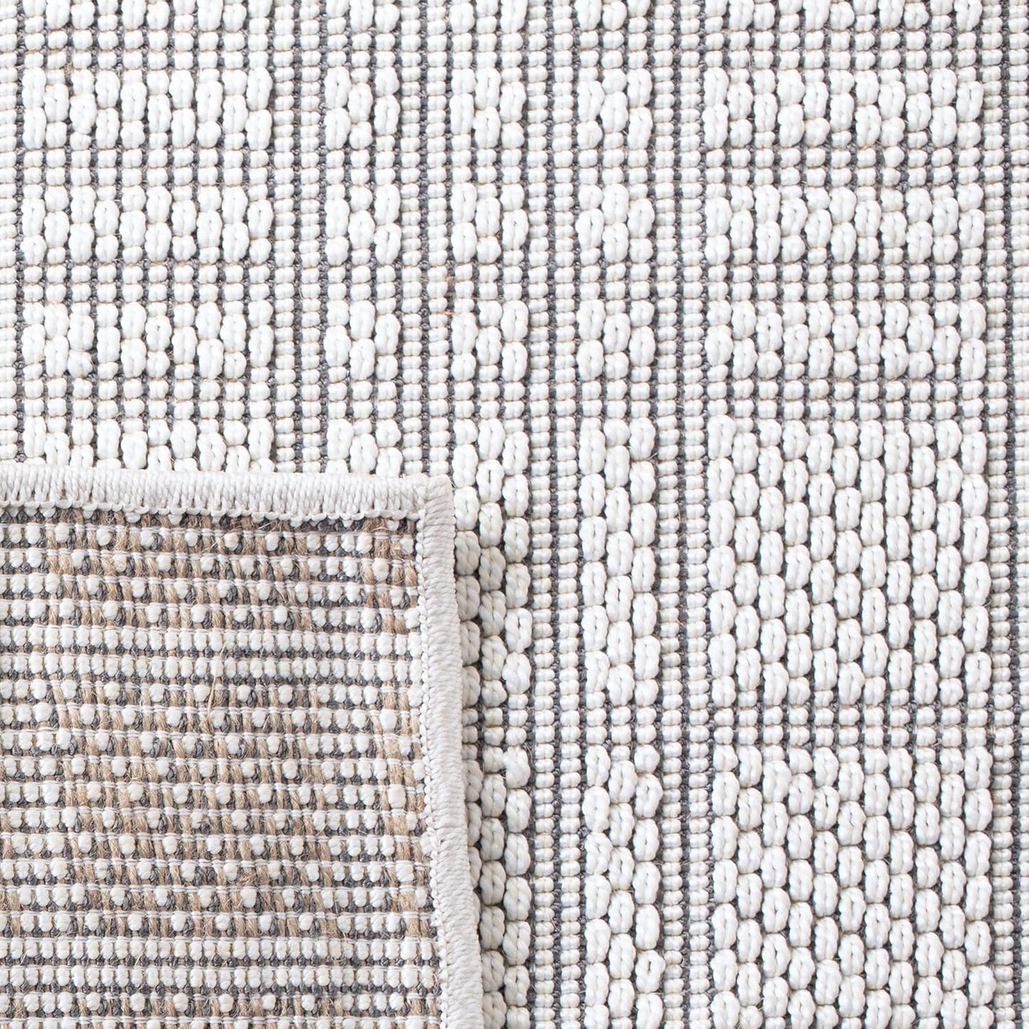 SAFAVIEH Bermuda Collection Runner Rug 2' x 6', Ivory & Light Grey, Non-Shedding, Machine Washable Indoor/Outdoor