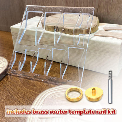 10 in 1 Woodworking Router Templates Set, Butterfly Bowtie Inlay Jig Template, Includes 1/4" Router Bushing Guide Liner, Nut and 1/4 Inch Router Bits for Wood DIY Craft Projects ﻿