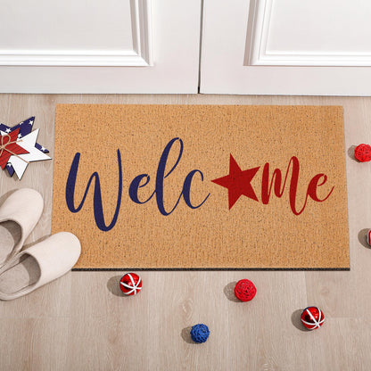 Frienda 9 Pcs 4th of July Stencils for Door Mats Reusable Welcome Templates Large Stencils for Drawing DIY Painting on Wood Floor Doormat Crafts (Various Sizes)