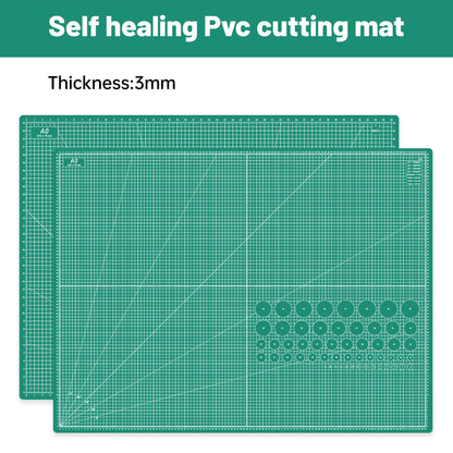Headley Tools Thickened 36 x 48 Inch Self Healing Sewing Cutting Mat, A0 Rotary Cutting Sewing Mat for Crafts, Double Sided 5-Ply Table Cutting Board for Fabric Quilting Leather Hobby, Green