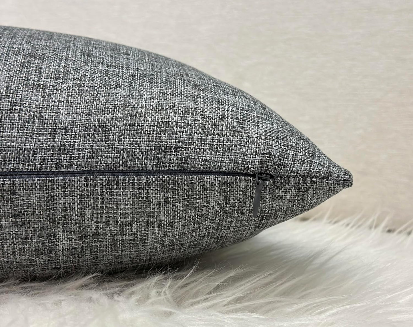 12x18 Inch 1 Aiking Home Imitation Burlap Lumbar Pillow Cover Vintage Faux Linen Rustic Natural Look, Piece Elegance