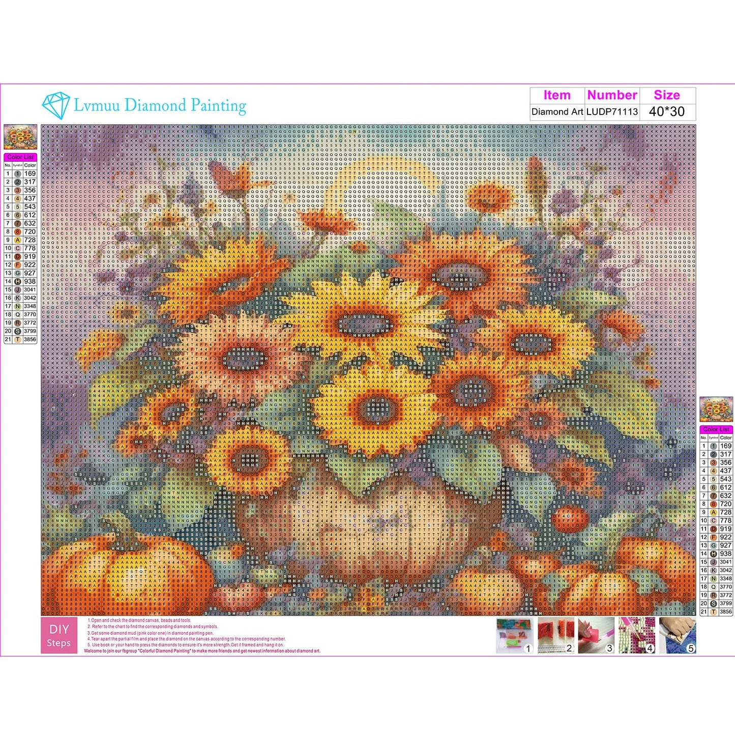 Lvmuu Full Round Diamond Painting Kits for Adults, 5D DIY Autumn Sunflowers Pumpkins Harvest Diamonds Art Sets for New Beginner Paint By Numbers Home Wall Decoration 12x16in
