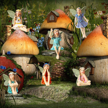 Bucherry 12 Pieces Garden Mini Fairies Figurines Miniature Fairy Sculpture Decoration Tiny Garden Accessories for Home Outdoor Yard Lawn Flower Pot Decor (Elegant)