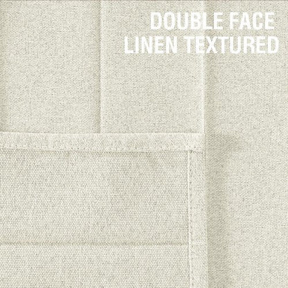H.VERSAILTEX 100% Blackout Linen Curtain Accordion Door Curtains for Doorway Privacy Folding Closet Curtain Room Divider Sliding Door Shade with Hooks, 1 Panel, W100 x L78, Heather Ivory