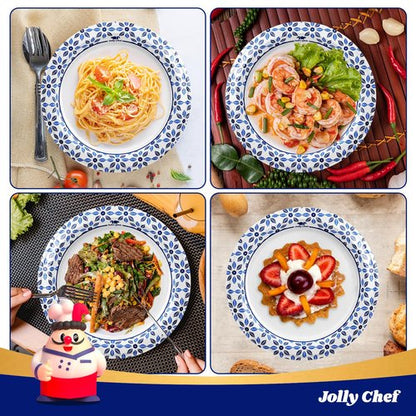 JOLLY CHEF 10 inch Disposable Paper Plates 500 Count, Soak Proof, Cut Proof, Heavy Duty Paper Plates for Party or Everyday Use