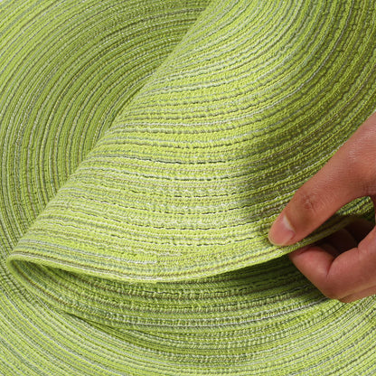 Placemats,Table Mats,Round Placemats Set of 6,Washable Easy Clean Heat-Resistant Non-Slip for Kitchen Table(Green)