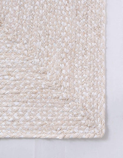 Unique Loom Braided Chindi Collection Area Rug - Layer, Ivory/Beige (2' x 3' 1" Rectangle)