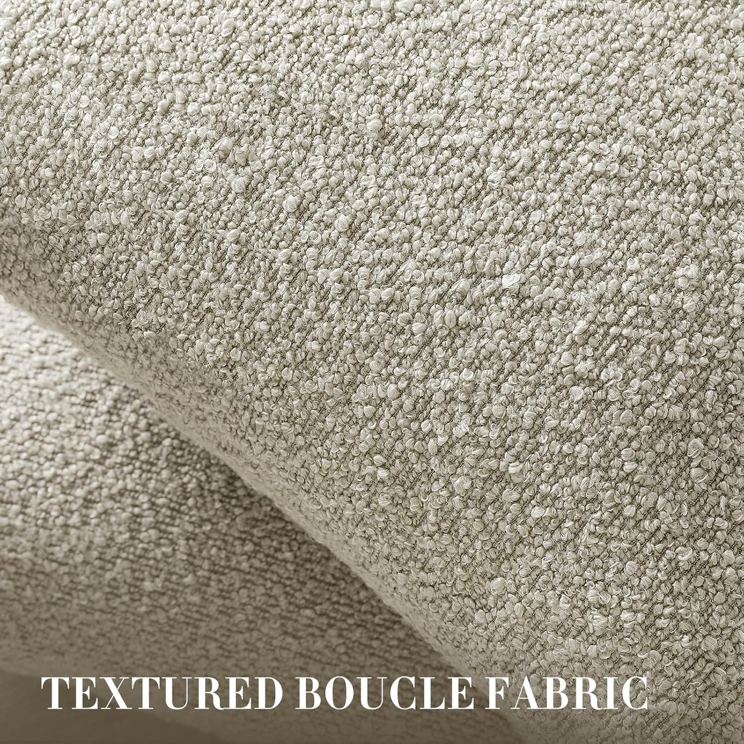 22 22 Inch Set 2, Cozy Throw Pillow Covers x of Beige Decorative Accent Solid Boucle Textured Pillow Cover, Neutral