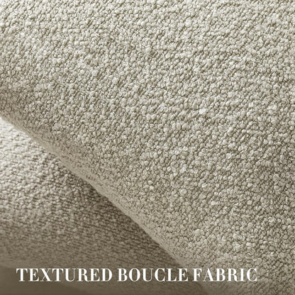 22 22 Inch Set 2, Cozy Throw Pillow Covers x of Beige Decorative Accent Solid Boucle Textured Pillow Cover, Neutral