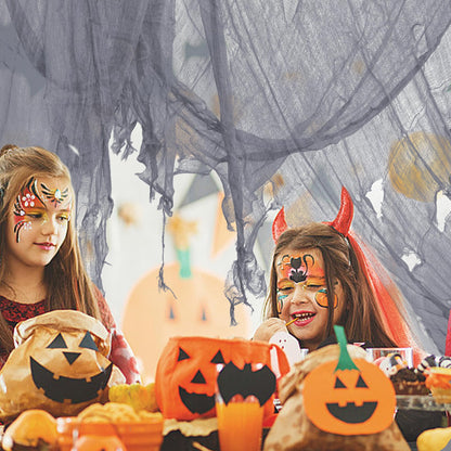 Watayo 600 x 40 Inch Large Size Halloween Creepy Cloth- Gray Halloween Spooky Fabric Cloth- Scary Creepy Gauze Cloth for Halloween Party Haunted House Windows Doorways Decorations