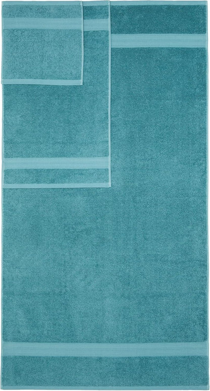 Set 100% 30 54 inches, Set 6 Amazon Basics Fade-Resistant Soft & Absorbent Bath, Hand and Washcloth Towel for Everyday