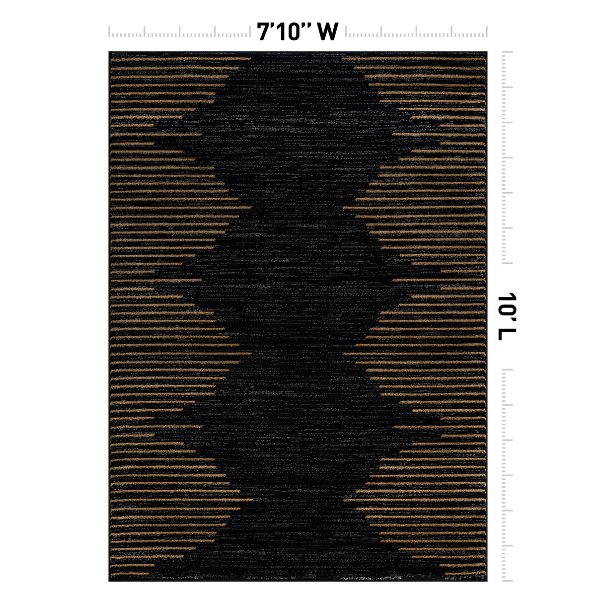 Rugshop Bohemian Stripe Stain Resistant High Traffic Living Room Kitchen Bedroom Dining Home Office Area Rug 7'10" x 10' Camel
