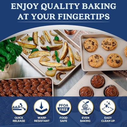 Ultra Cuisine 9x13 Inch Non-Stick Cake Baking Pan - Easy Clean & Food Safe Coating - Bake Like A Pro