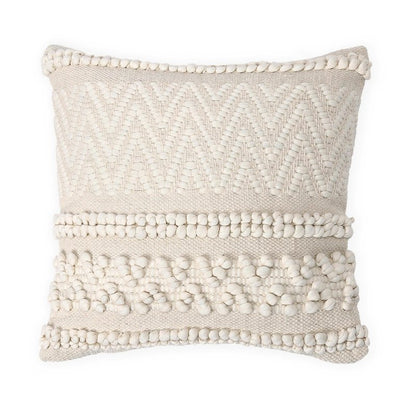 REDEARTH · Tufted Throw Pillow Cushion Covers - Boho Textured Woven Decorative Cases Set for Couch, Sofa, Bed, Farmhouse, Chair, Patio, Car - 100% Cotton (18x18 ; Boho Chic Natural) Pack of 2