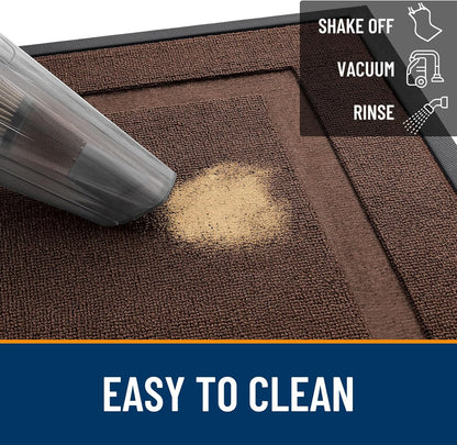 OLANLY Waterproof Front Door Mat - All-Season Indoor/Outdoor Doormat, Easy Clean, 29.5x17, Chocolate Brown