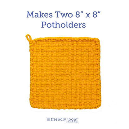 Harrisville Designs Friendly Loom | 10” PRO-Sized Yellow Potholder Weaving Loops | Craft 2 Cotton Potholders
