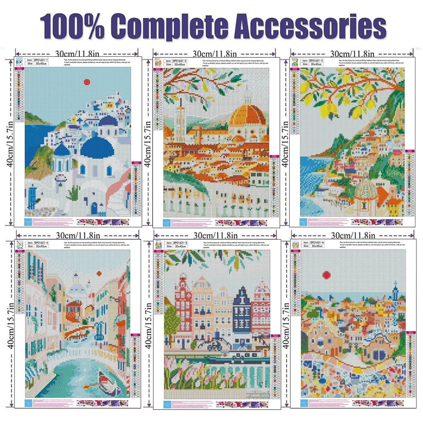 ARPADAMO 6 pack Aesthetic Diamond Art Kits for Adults,5D Landscape Diamond Painting DIY Diamond Art Diamond Painting Kits for Adult,Round Full Drill Diamonds, Diamond Art Kits for Home Decor-12x16inch