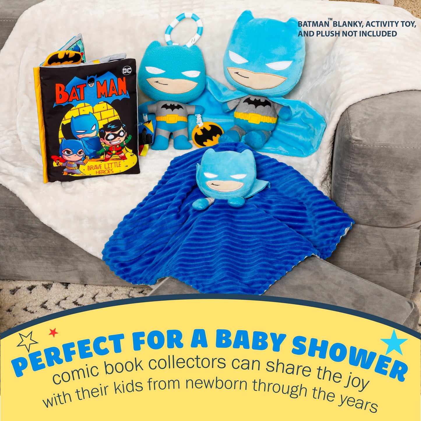 My First Comic Soft Book - Kids Preferred DC Comics The Batman Brave Little Heros Baby Crinkle Soft Sensory Book with Soft Fabric for Babies