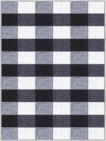 Ottomanson Ottohome Collection Non-Slip Rubberback Checkered Buffalo Plaid Design Indoor Area Rug, 2'3" x 3',