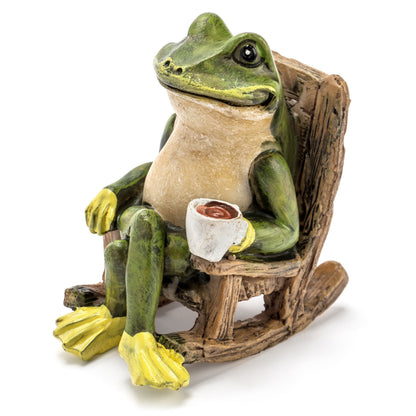 Patio Eden Miniature Frog Garden Statue - 2" Tall - Mini Outdoor Accessory Figurine for Fairy Garden