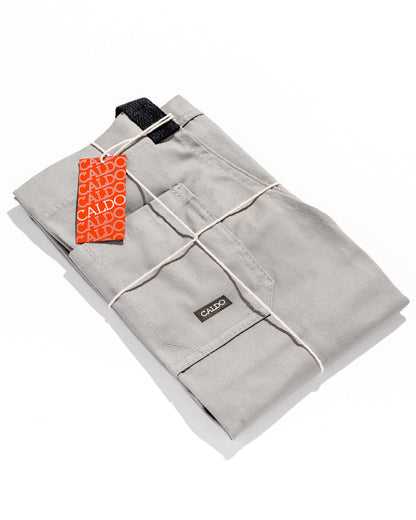 Caldo Daily Cotton Kitchen Apron for Cooking- Mens and Womens Professional Chef or Server Bib Apron - Adjustable Straps with Pockets and Towel Loop (Grey)