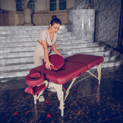 Master Massage 30'' Eva Portable Pregnancy Massage Table for Female Clients and Obese Individuals, Spa Salon Facial Bed for Pregnant Women- Multi Functional (Burgundy)