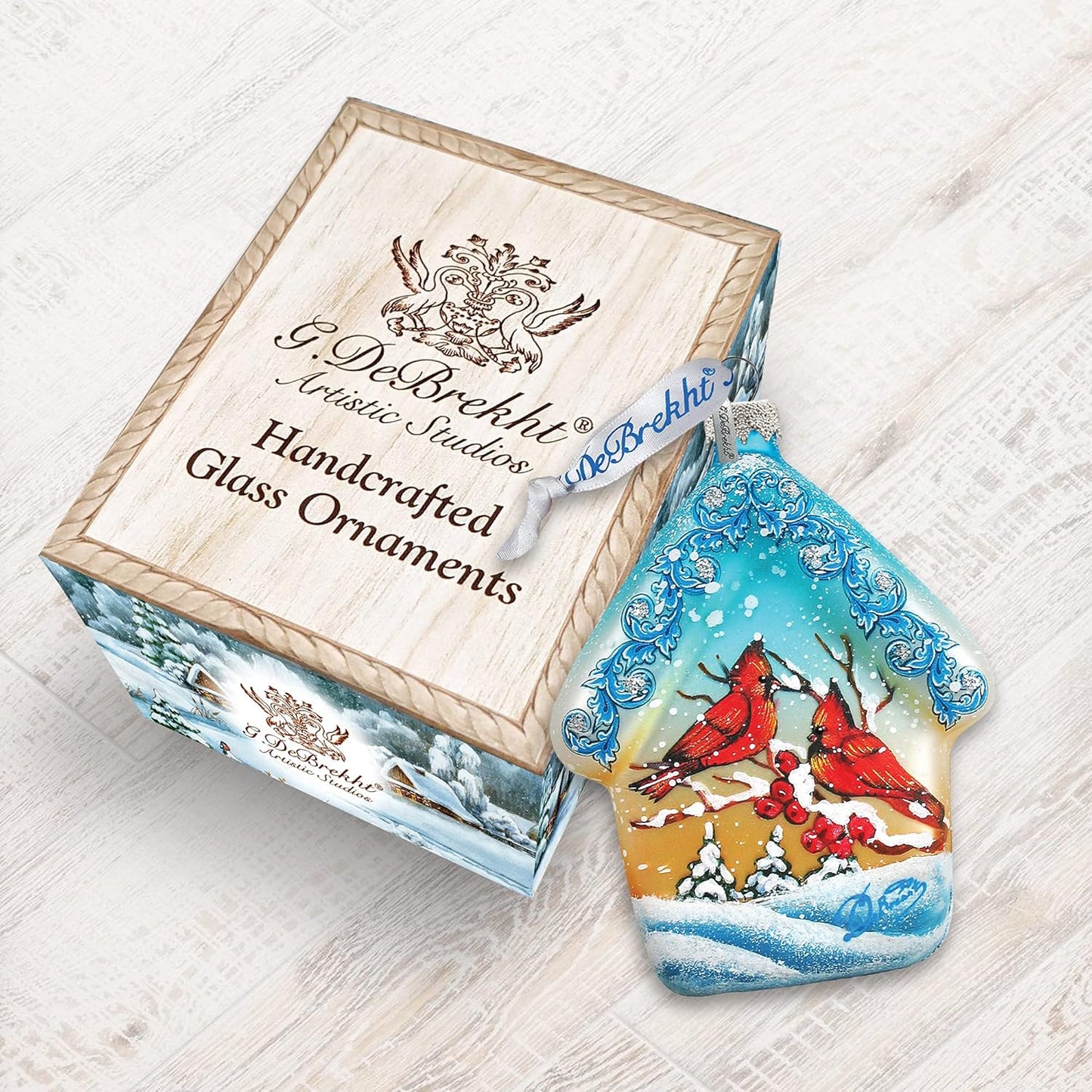 Cardinal House Glass Ornament - Keepsake Glass Wildlife Decor - 739421 by G.DeBrekht