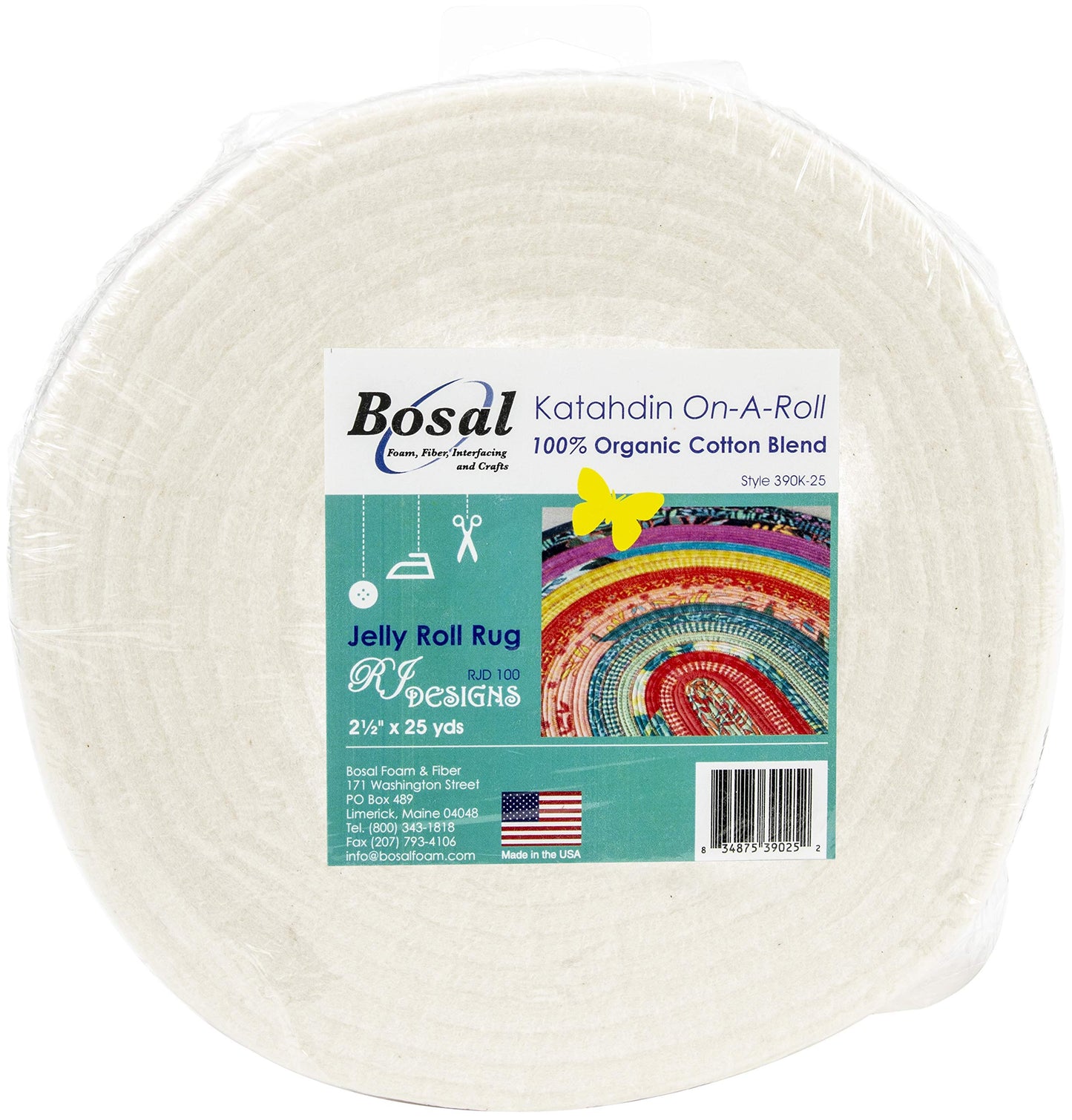 Bosal Katahdin On-A-Roll 100% Organic Cotton Batting - 2.5"X25yd