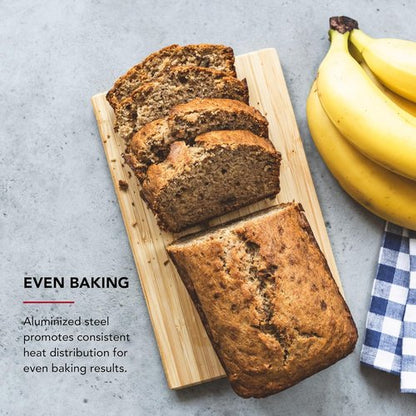 KitchenAid Nonstick Loaf Pan - Swiss Engineered Aluminized Steel, Dishwasher Safe, 9 x 5 Inch, Contour Silver