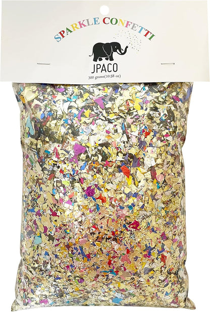 Jumbo Mylar Rainbow Foil Confetti - Glittering Metallic Confetti for New Year's, Birthdays, Weddings (300 Grams)