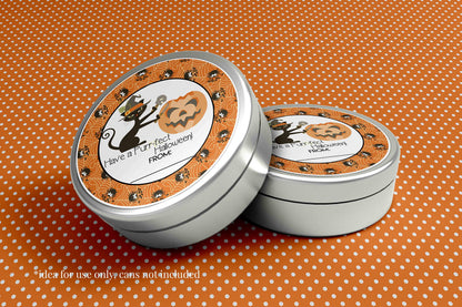 Purr-FECT Halloween Black Cat Themed Halloween Thank You Sticker Labels, 40 2" Party Circle Stickers by AmandaCreation, Great for Party Favors, Envelope Seals & Goodie Bags