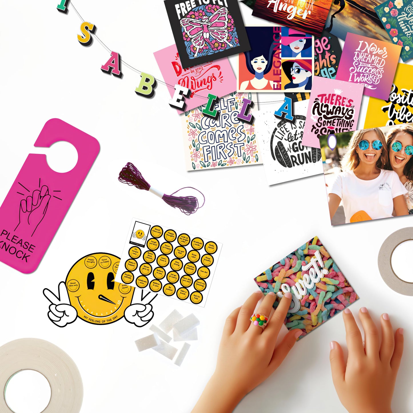 Glow in the Dark Wall Collage Kit for Teen Girls - 1000+ Stickers Teen Girl Room Bedroom Decor, Room Decor for Teen Girls - Teen & Tween Girls Trendy Stuff - Top Gifts for 10 11 12 13 14 Year Old Girl