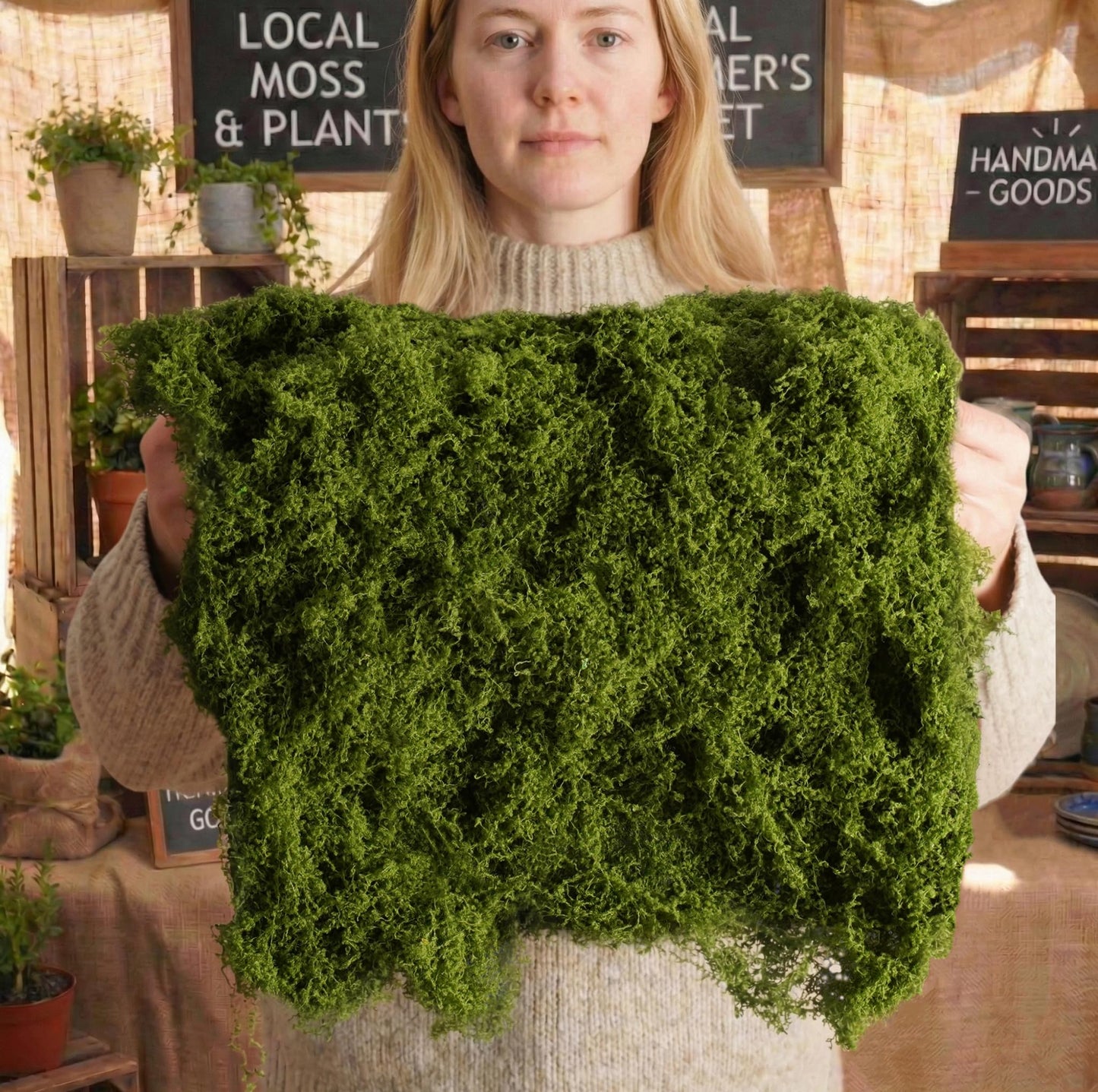 USMOLA Fake Moss Mat, Artificial Moss Table Runner for Wedding Decor Table Centerpieces Fairy Garden Crafts Indoor Green Faux Grass Wall Decor (Green: 12 x 71Inch / 30x180cm)