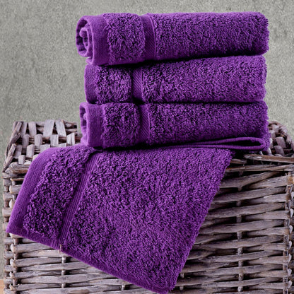 13x13 Inch 12 Pack Hawmam Linen Luxury Cotton Washcloths - Large Hotel Spa Bathroom Face Towel | | Purple
