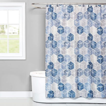 SKL Home Cubes Shower Curtain in Blue
