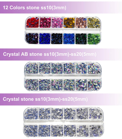 GLOCTO bedazzler kit with Rhinestones hot fix applicator Tool with 5,000 Pieces of Rhinestones, Three gem Sizes and Various Tips, Perfect for Adding Sparkle to Clothing, Fabric, and Craft Projects