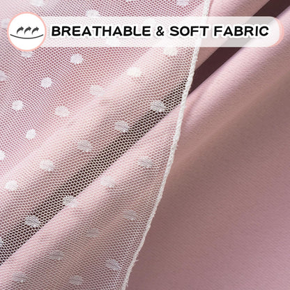 MYSKY HOME Pink Blackout Curtains - Double Layer Polka Dot Drapes for Girls' Bedroom | 52x84 Inch, 2 Panels